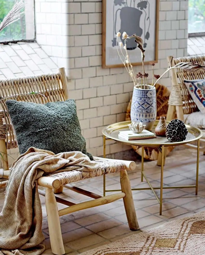 Boho Hygge Corner with Wicker Chair and Natural Textures Boho Hygge Corner with Wicker Chair and Natural Textures — Hygge Home Decor