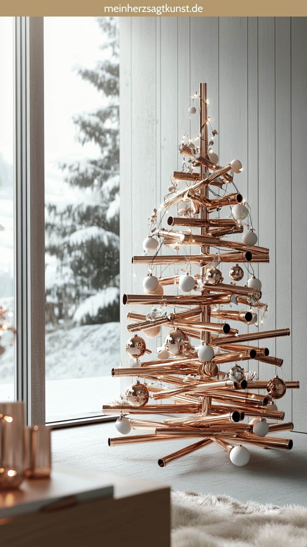 Industrial Luxe Copper Pipe Geometric Tree — Alternative Christmas Trees