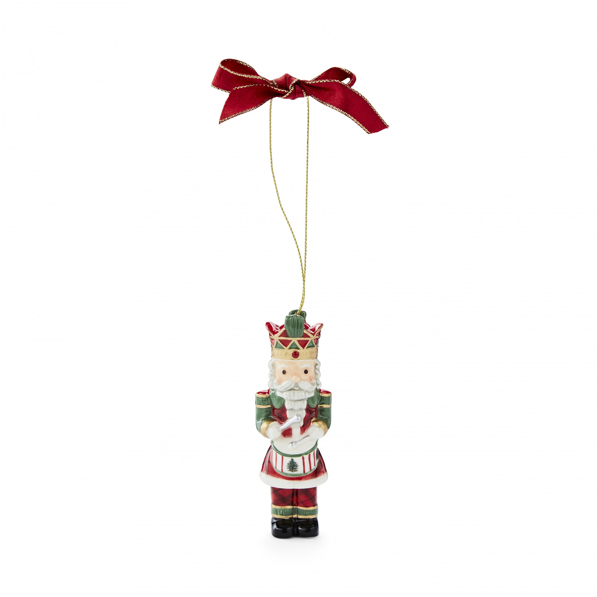 Festive Nutcracker Ornament with Red Velvet Ribbon Festive Nutcracker Ornament with Red Velvet Ribbon — Nutcracker Christmas Tree