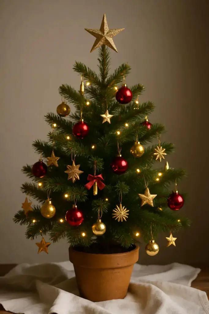 Charming Tabletop Tree with Animal and Star Ornaments — Christmas Tree Color Schemes