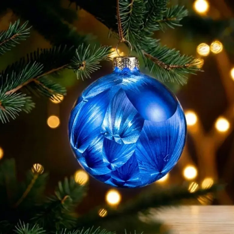 Christbaumkugeln- Weihnachtskugeln 6cm in Blau Ice