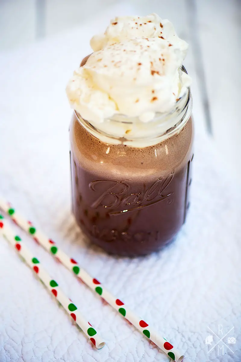 Simple Hot Chocolate Drink with Whipped Cream — Christmas Hot Cocoa Bar
