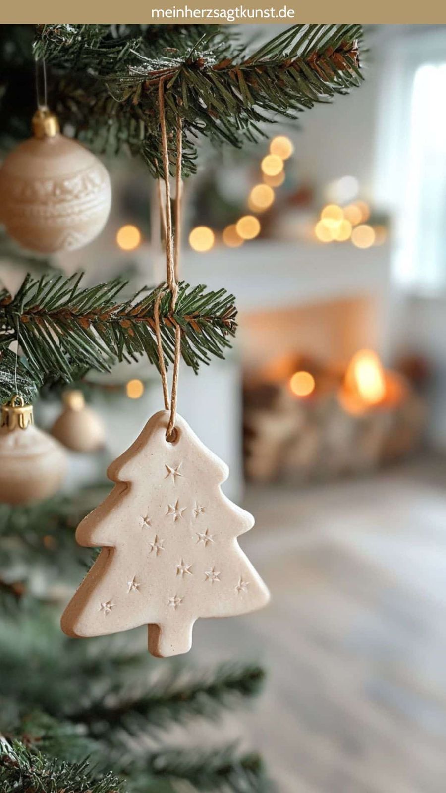 Rustic Salt Dough Ornament with Star Imprints Rustic Salt Dough Ornament with Star Imprints — Salt Dough Ornaments