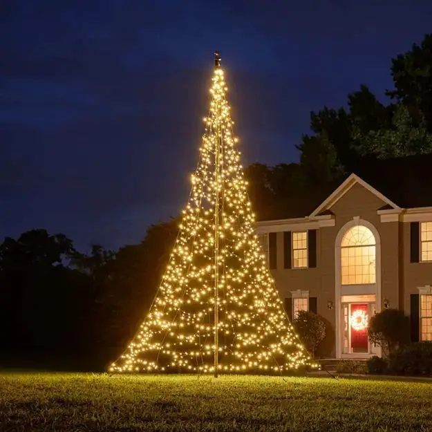 Monumental Cone of Warm White Lights — Outdoor Christmas Lights