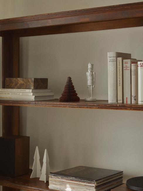 Minimalist Shelf with Nutcracker and Paper Christmas Tree Minimalist Shelf with Nutcracker and Paper Christmas Tree — Christmas Shelf Decor