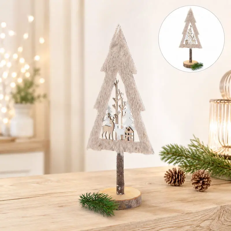 Rustic Woodland Felt Tabletop Tree — Ornament Christmas Tree