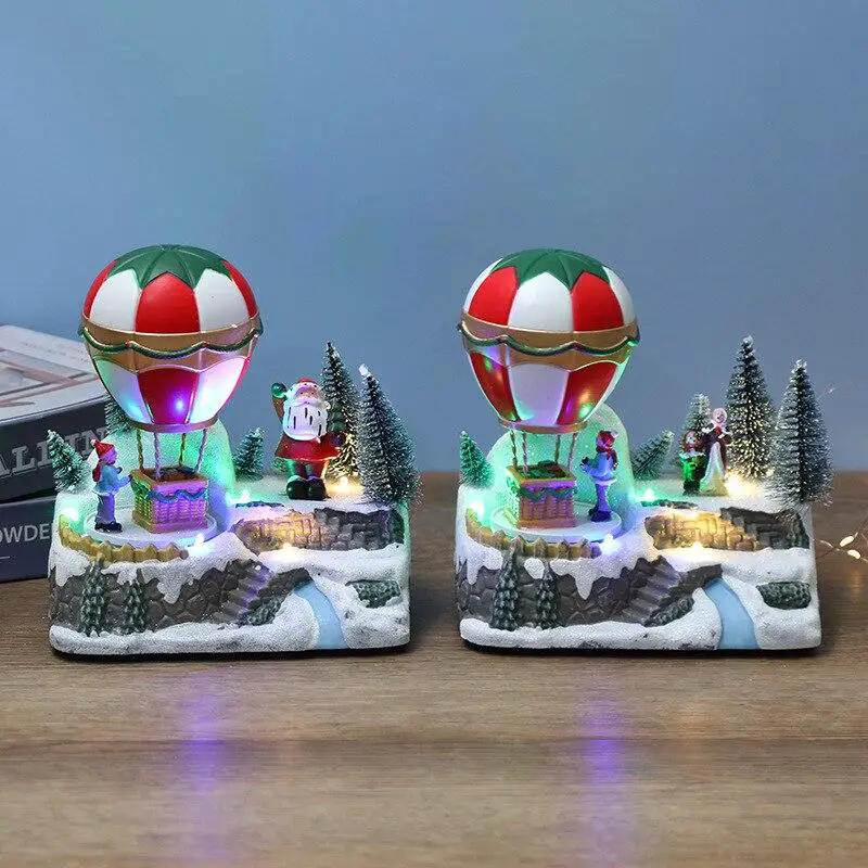 Whimsical Village with Hot Air Balloons — Christmas Village Display