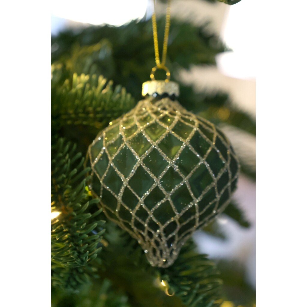 Deep Green Diamond Pattern Ornament Deep Green Diamond Pattern Ornament — Vintage Christmas Ornaments