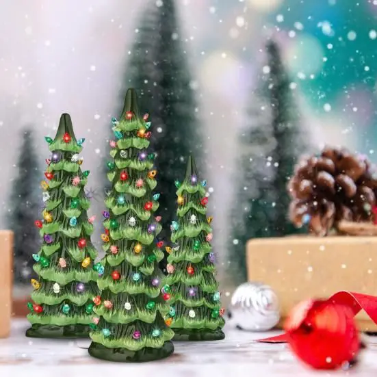 Group of Illuminated Ceramic Christmas Trees Group of Illuminated Ceramic Christmas Trees — Winter Wonderland Christmas Tree