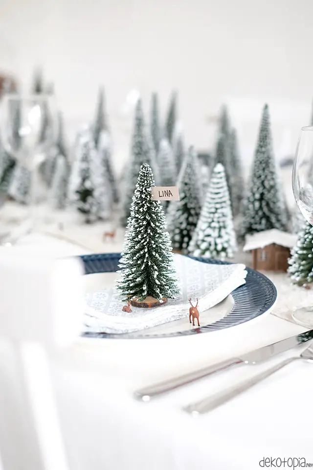 Whimsical Miniature Forest Plate Backdrop for Christmas — Christmas Party Backdrop