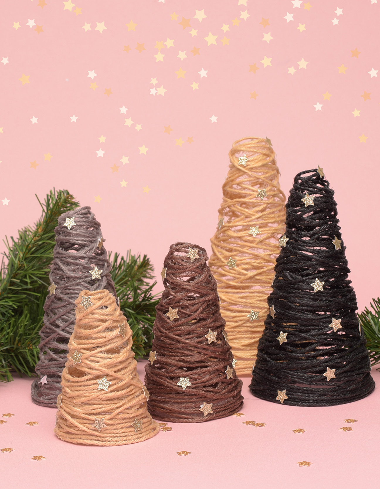 Twine-Wrapped Cone Christmas Trees — DIY Christmas Ornaments