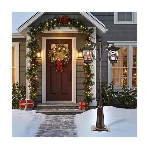 Incorporate Lanterns on a Lamppost for a Festive Entrance — Christmas Porch Lanterns