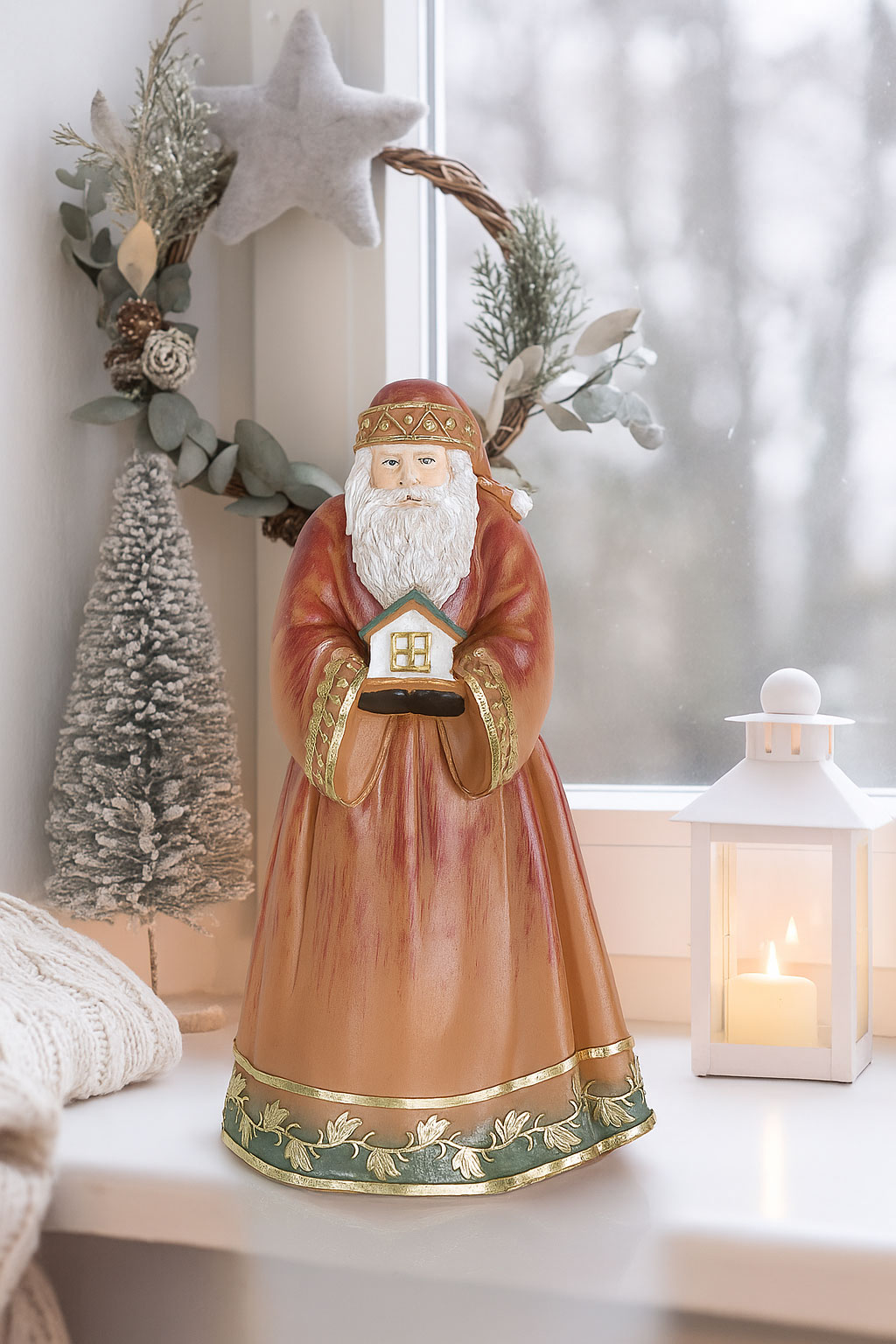 Vintage Santa Figure on a Windowsill Vintage Santa Figure on a Windowsill — Vintage Christmas Ornaments