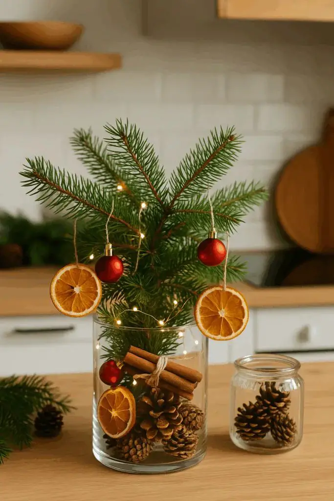 Mini Pine Tree as a Festive Christmas Centerpiece Mini Pine Tree as a Festive Christmas Centerpiece — Christmas Kitchen Decor
