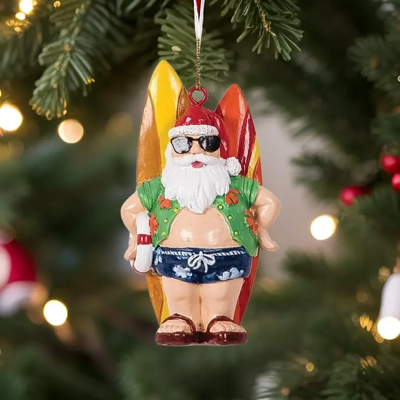 Beach-Themed Santa Claus Ornament Beach-Themed Santa Claus Ornament — Coastal Christmas Decor