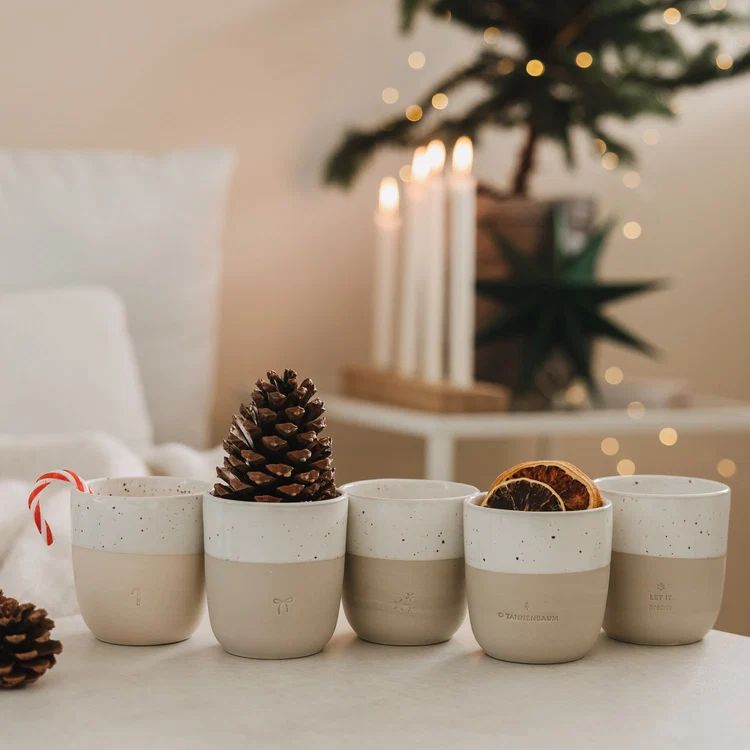Scandi-Style Mugs with a Peeking Candy Cane Scandi-Style Mugs with a Peeking Candy Cane — Candy Cane Christmas Decor