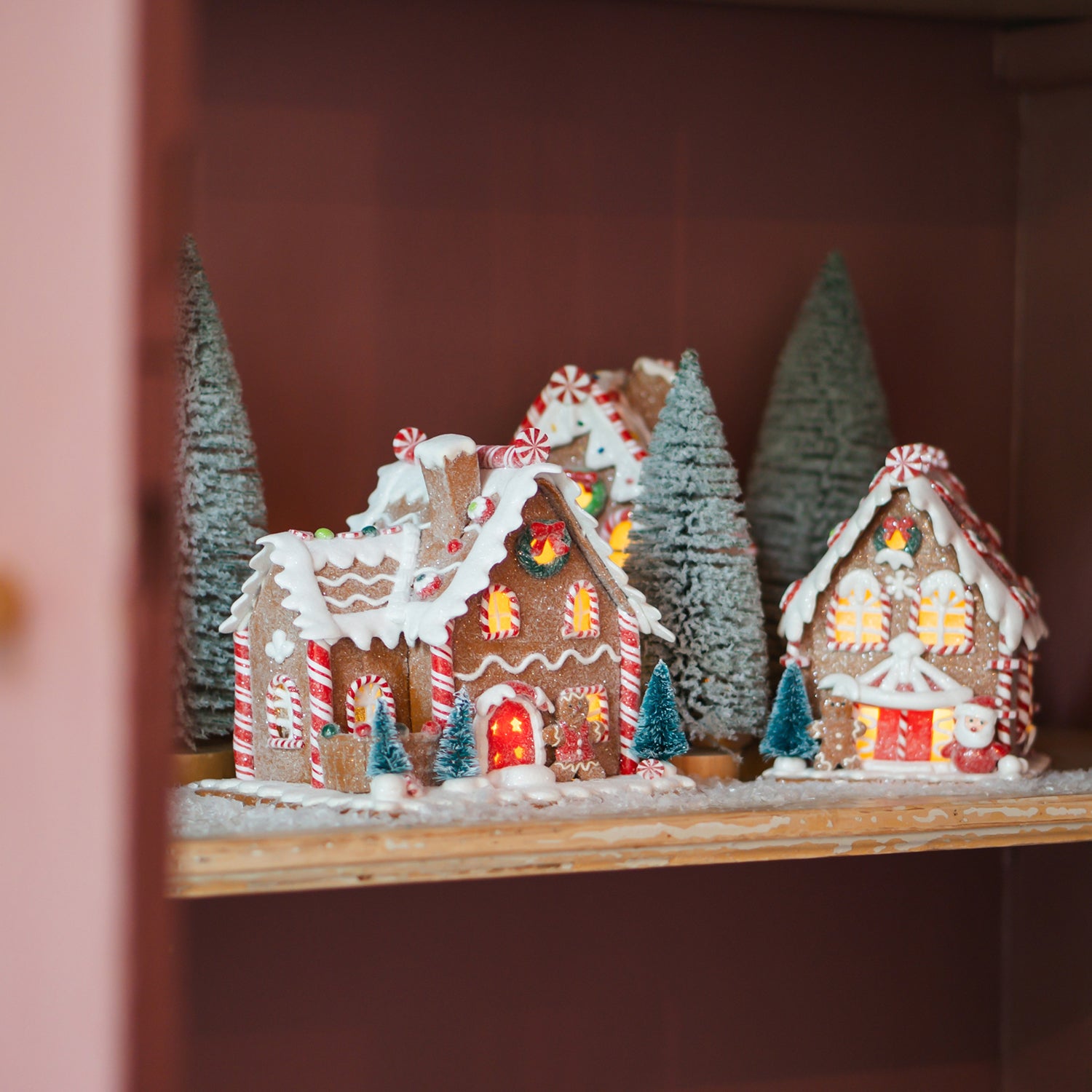 Whimsical Gingerbread House Christmas Scene Whimsical Gingerbread House Christmas Scene — Christmas Bookshelf Decor