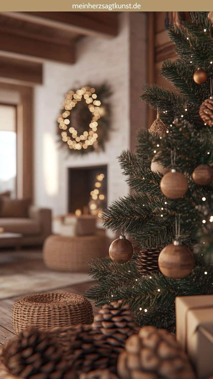 Boho Christmas Tree with Natural and Wicker Accents — Christmas Tree Decorating