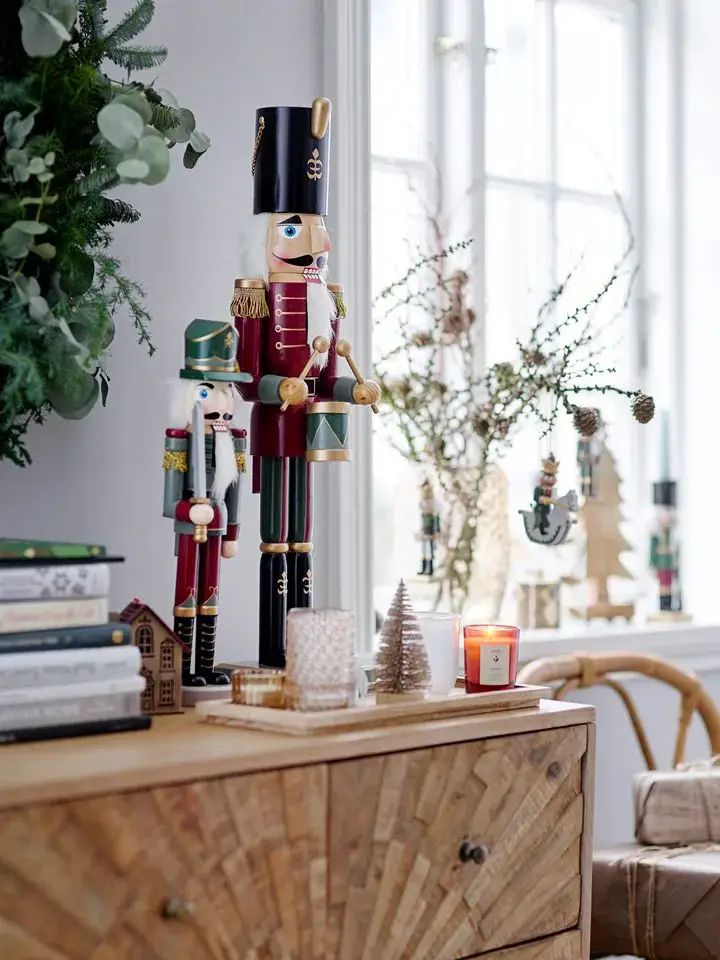 Varied Sized Nutcrackers on a Wooden Dresser Display — Nutcracker Display