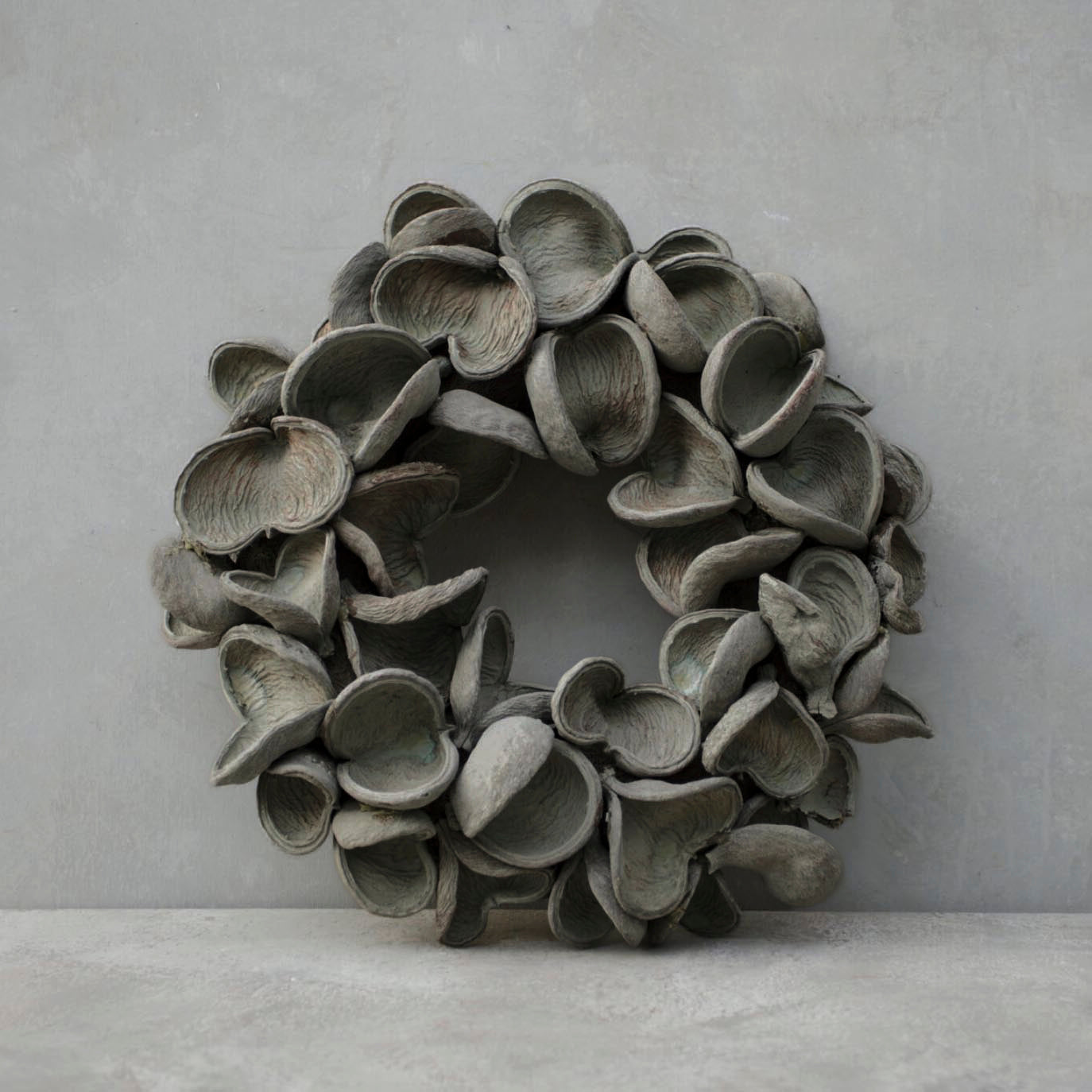 Minimalist Grey Dried Leaf Wreath Minimalist Grey Dried Leaf Wreath — Ornament Wreath