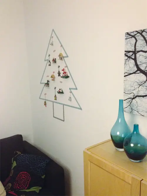 Minimalist Washi Tape Corner Christmas Tree — Wall Christmas Tree