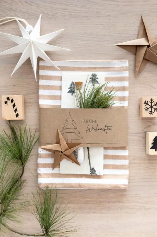 Rustic Flat Lay for Christmas Gift Wrapping Supplies — Christmas Crafts for Adults