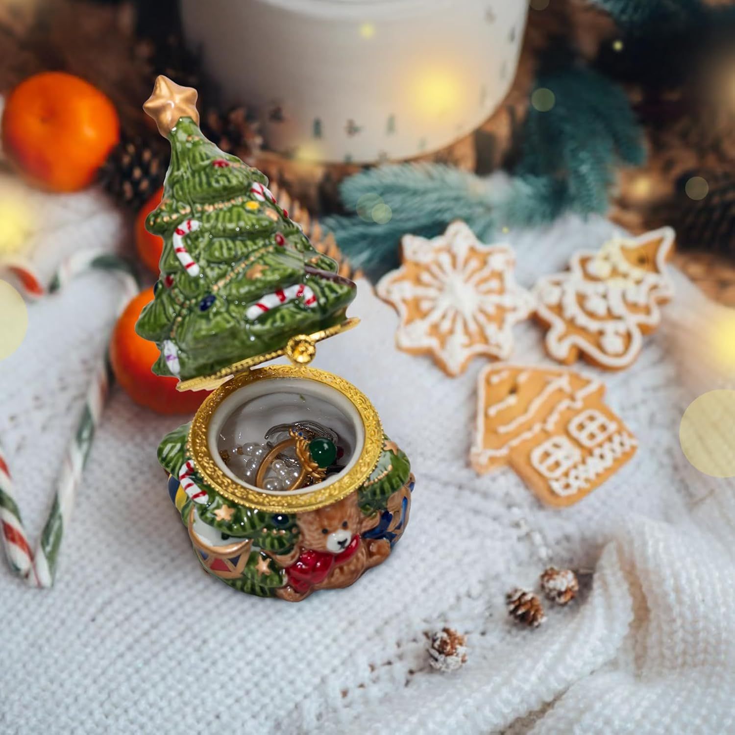 Ceramic Christmas Tree Jewelry Box Display Ceramic Christmas Tree Jewelry Box Display — Small Christmas Tree Decor