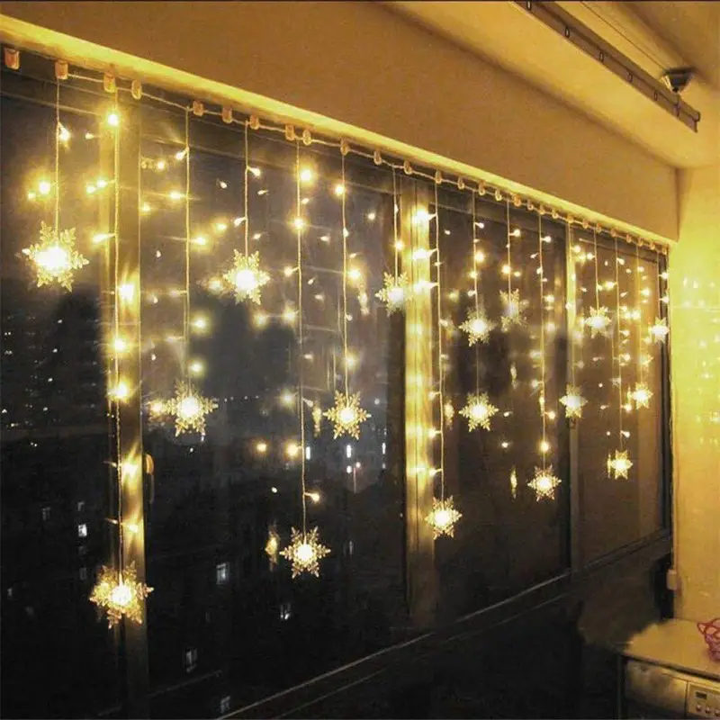 Window Curtain Effect — Christmas Fairy Lights Wall
