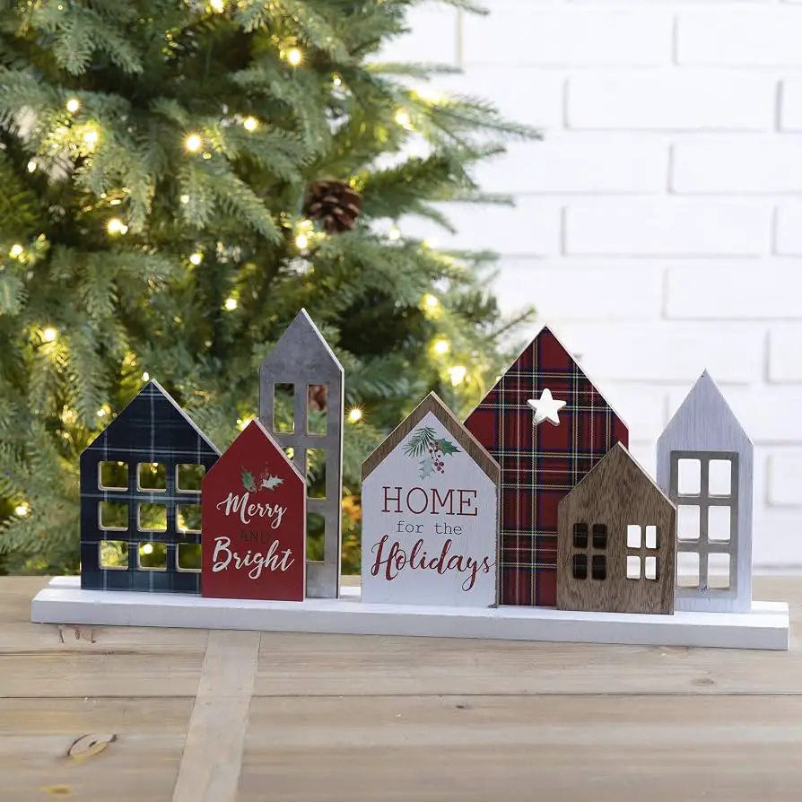 Miniature Illuminated Farmhouse Christmas Village Scene — Farmhouse Christmas Decor