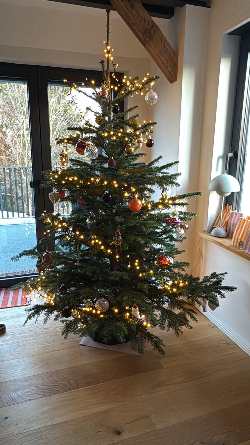Cozy Living Room Christmas Tree with Warm Glow — Christmas Tree Decorating