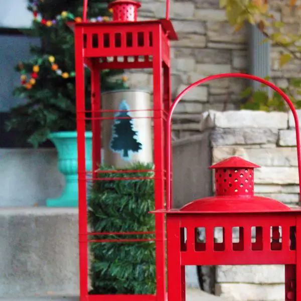 Choose Vibrant Red Lanterns for a Kitschy Christmas Porch — Christmas Porch Lanterns
