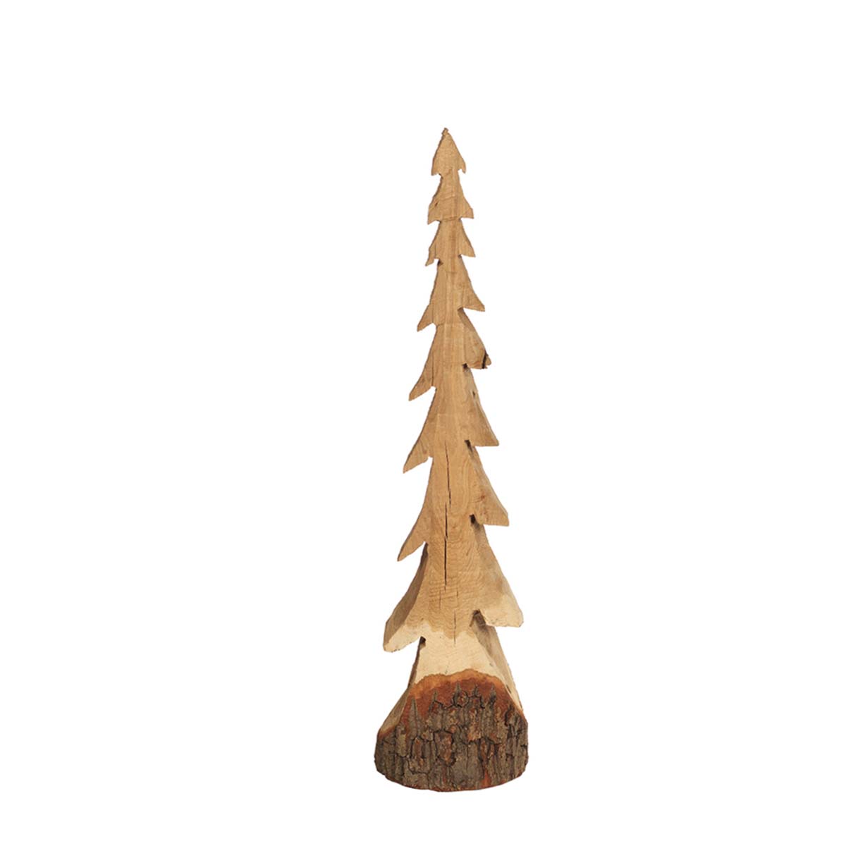 Carved Wooden Christmas Tree with Natural Finish Carved Wooden Christmas Tree with Natural Finish — Rustic Christmas Tree