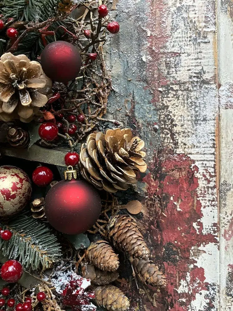 Vintage Ornaments with Pinecones and Berries Vintage Ornaments with Pinecones and Berries — Vintage Christmas Ornaments