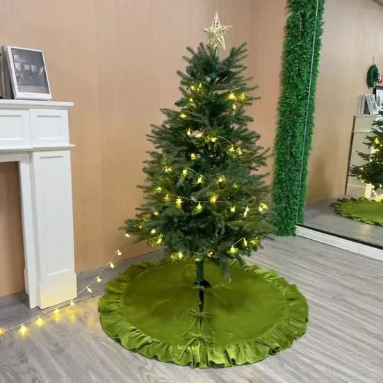 Modern Christmas Tree with Bright Green Ruffled Skirt — Christmas Tree Trends 2026