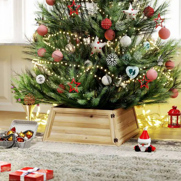 Rustic Wooden Farmhouse Christmas Tree Collar — Farmhouse Christmas Decor