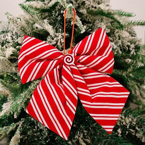 Whimsical Ornament with Vintage Red Car and Dog Whimsical Ornament with Vintage Red Car and Dog — Red and White Christmas Tree