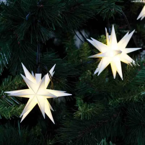 Star-Shaped LED Lights on Christmas Tree Branches Star-Shaped LED Lights on Christmas Tree Branches — Christmas Tree Lights