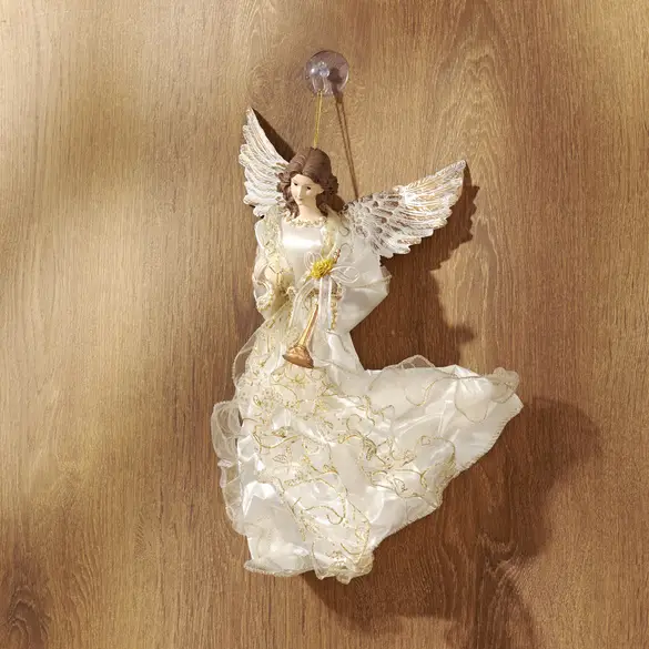 Hanging Christmas Angel with Trumpet — Christmas Wall Decor