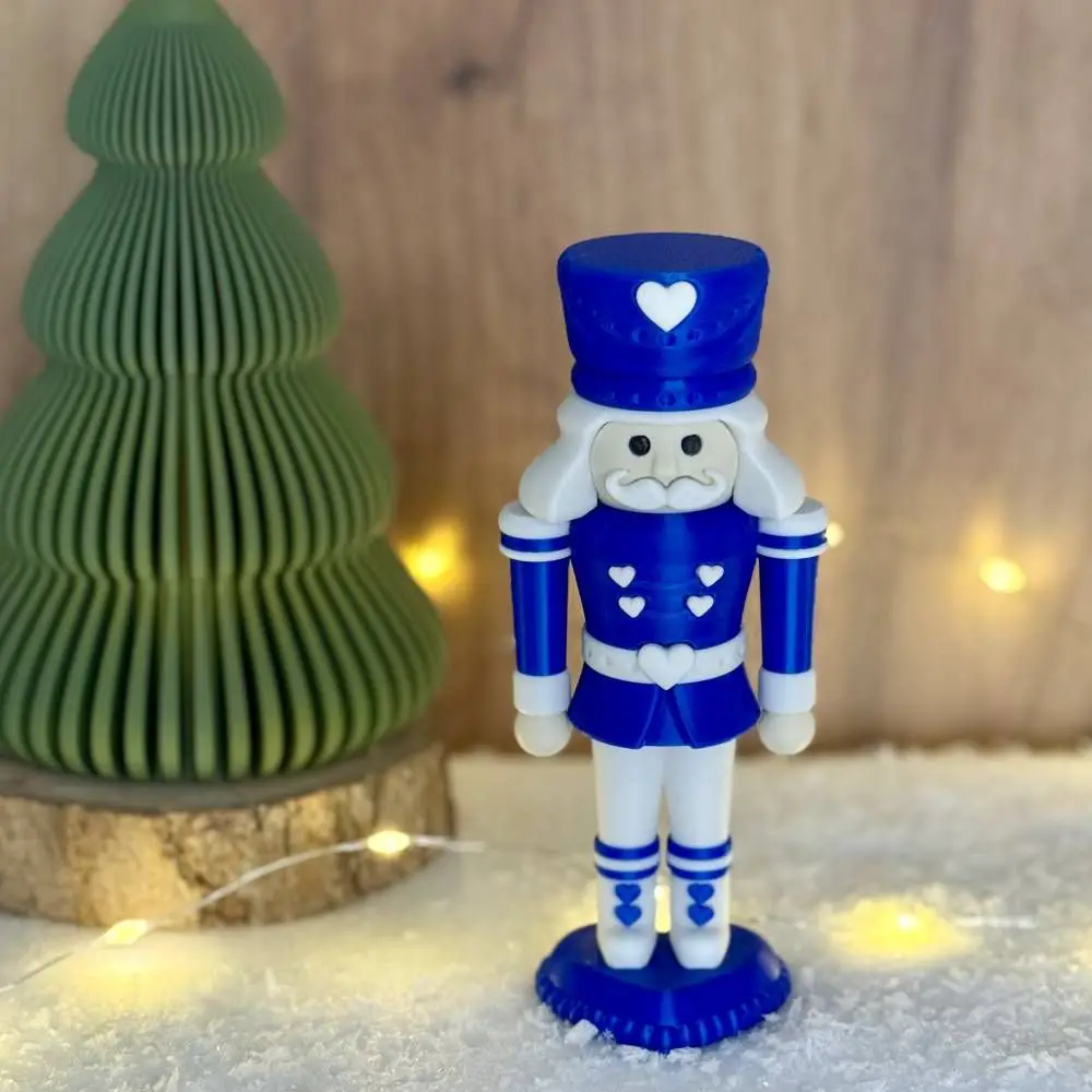 Striking Blue and White Nutcracker with Snowy Base — Nutcracker Display