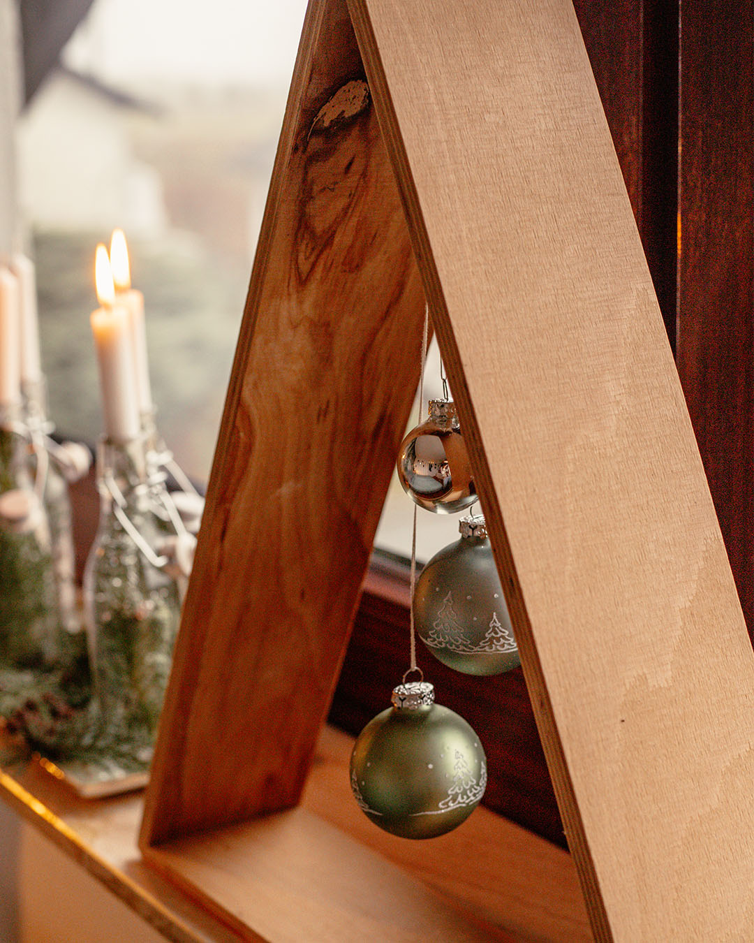 Minimalist Sage Green Glass Ball Ornaments — DIY Christmas Ornaments