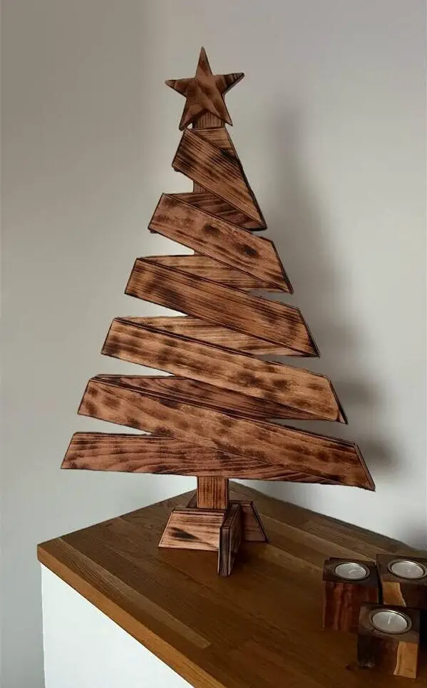 Rustic Burnt Wood Christmas Tree — Alternative Christmas Trees