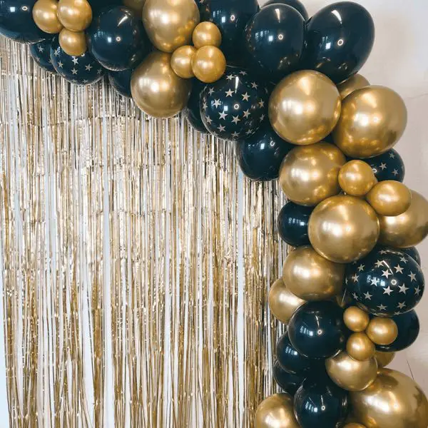 Modern Balloon Arch and Fringe Backdrop — New Years Eve Party 2027