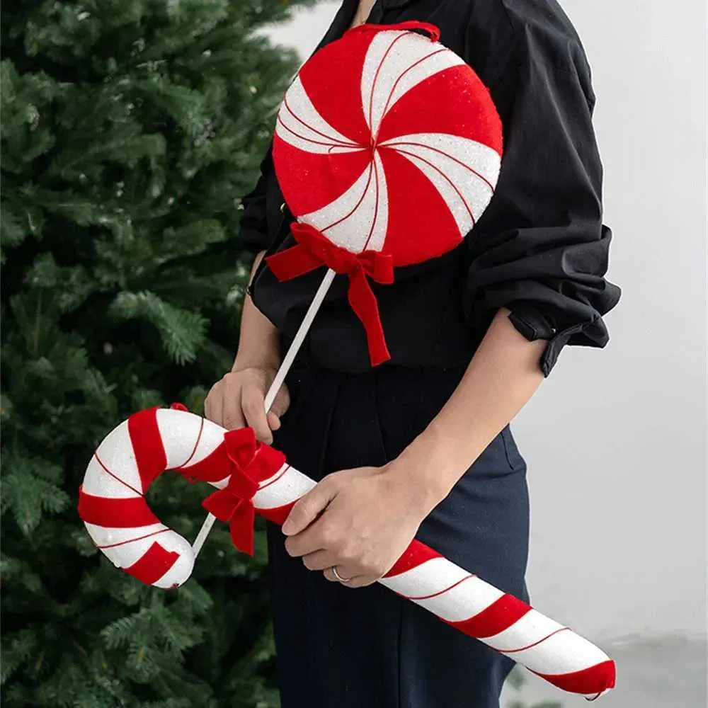 Oversized Glittery Candy Cane and Lollipop Decorations — Candy Cane Christmas Tree