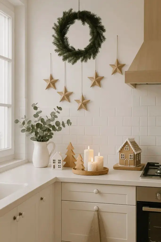 Charming Christmas Vignette on a Clean Countertop Charming Christmas Vignette on a Clean Countertop — Christmas Kitchen Decor