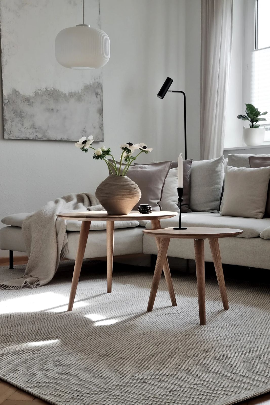 Tranquil Hygge Living Room with Nesting Coffee Tables Tranquil Hygge Living Room with Nesting Coffee Tables — Hygge Home Decor