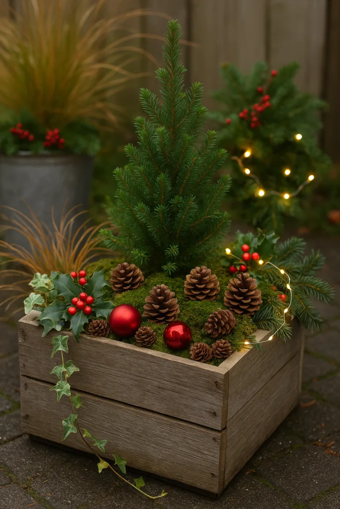 Create a Festive Planter Box with Natural Elements Create a Festive Planter Box with Natural Elements — Simple Christmas Outdoor Decor