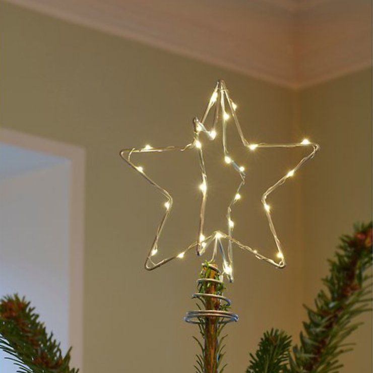 Modern Wire Star Topper with Warm White LED Lights Modern Wire Star Topper with Warm White LED Lights — Christmas Tree Topper