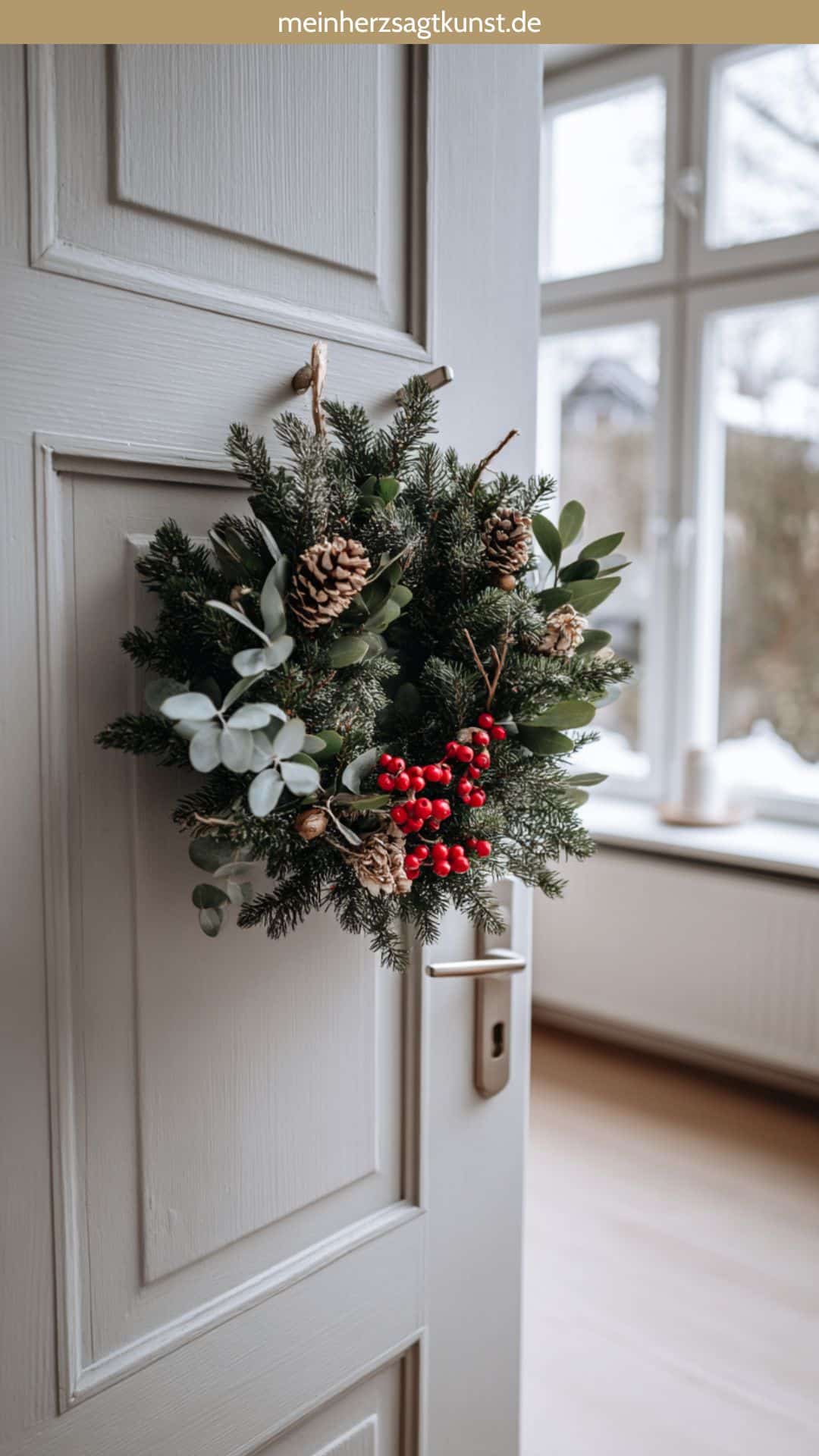 Wreath On Door Visual Idea — Christmas Entryway Decor