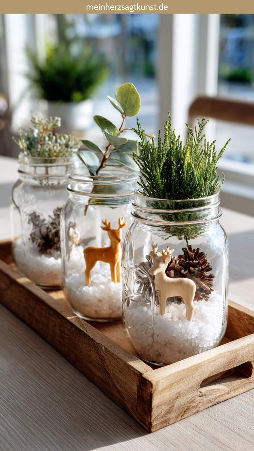 Charming Farmhouse Christmas Mason Jar Decor Vignette — Farmhouse Christmas Decor