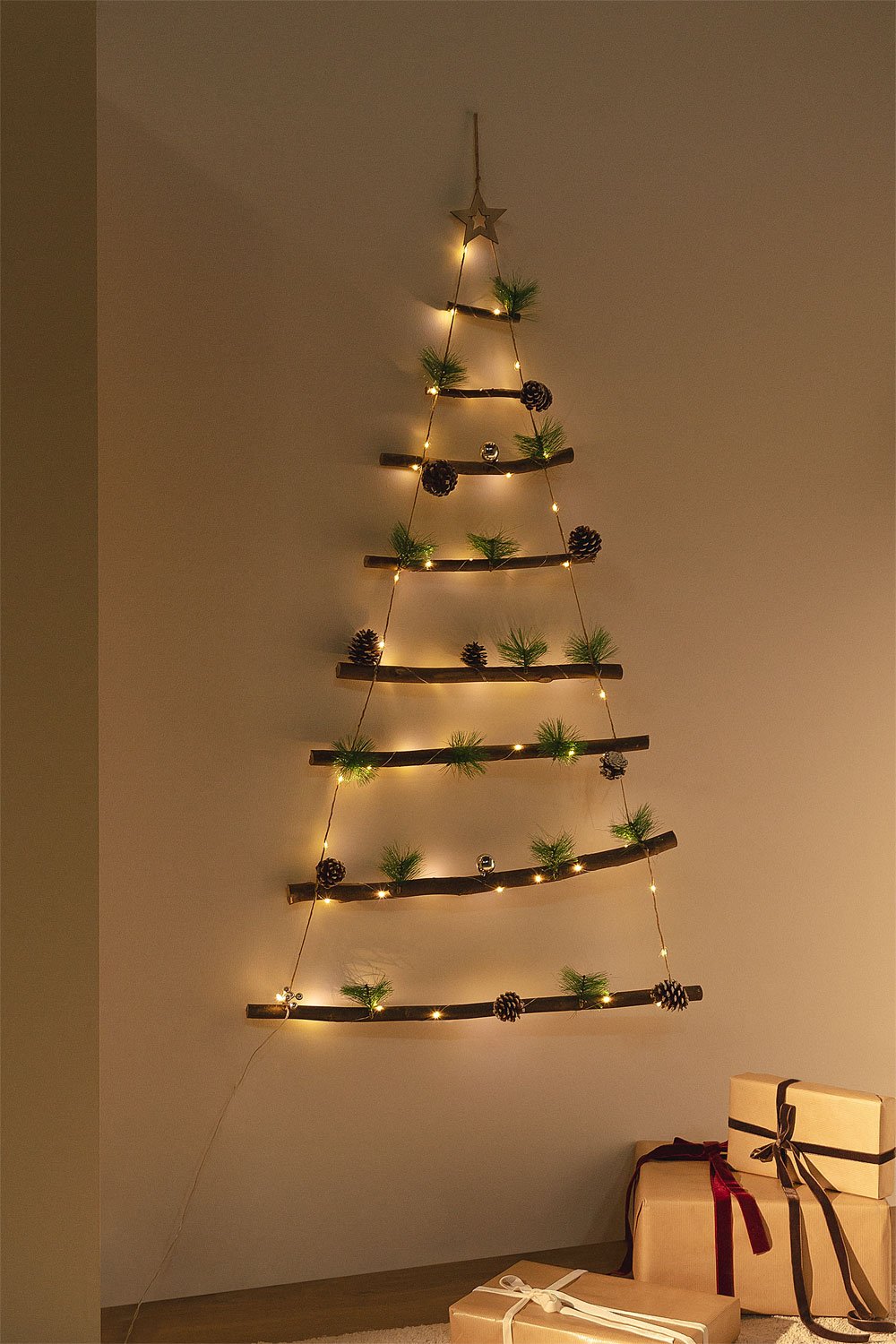 Branch Tree Wall Art — Christmas Fairy Lights Wall